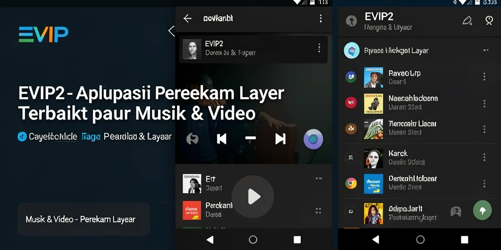 Antarmuka aplikasi EVIP2 dengan fitur perekam layar yang memukau.