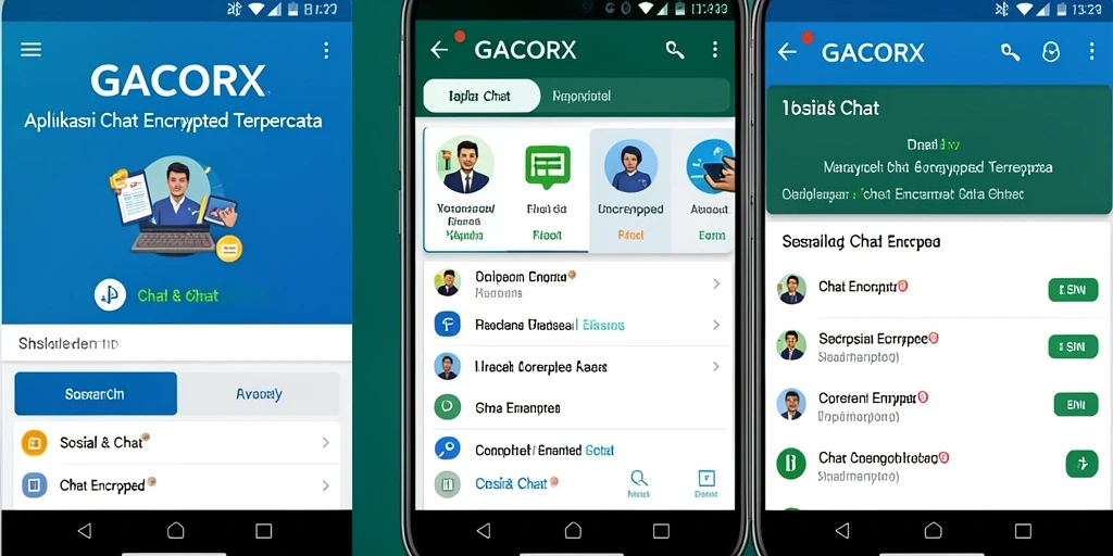 Tampilan antarmuka intuitif GACORX dengan fitur Chat Encrypted.